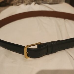Coach Mens 5700 Black Leather Belt Sz 36 Brass Buckle